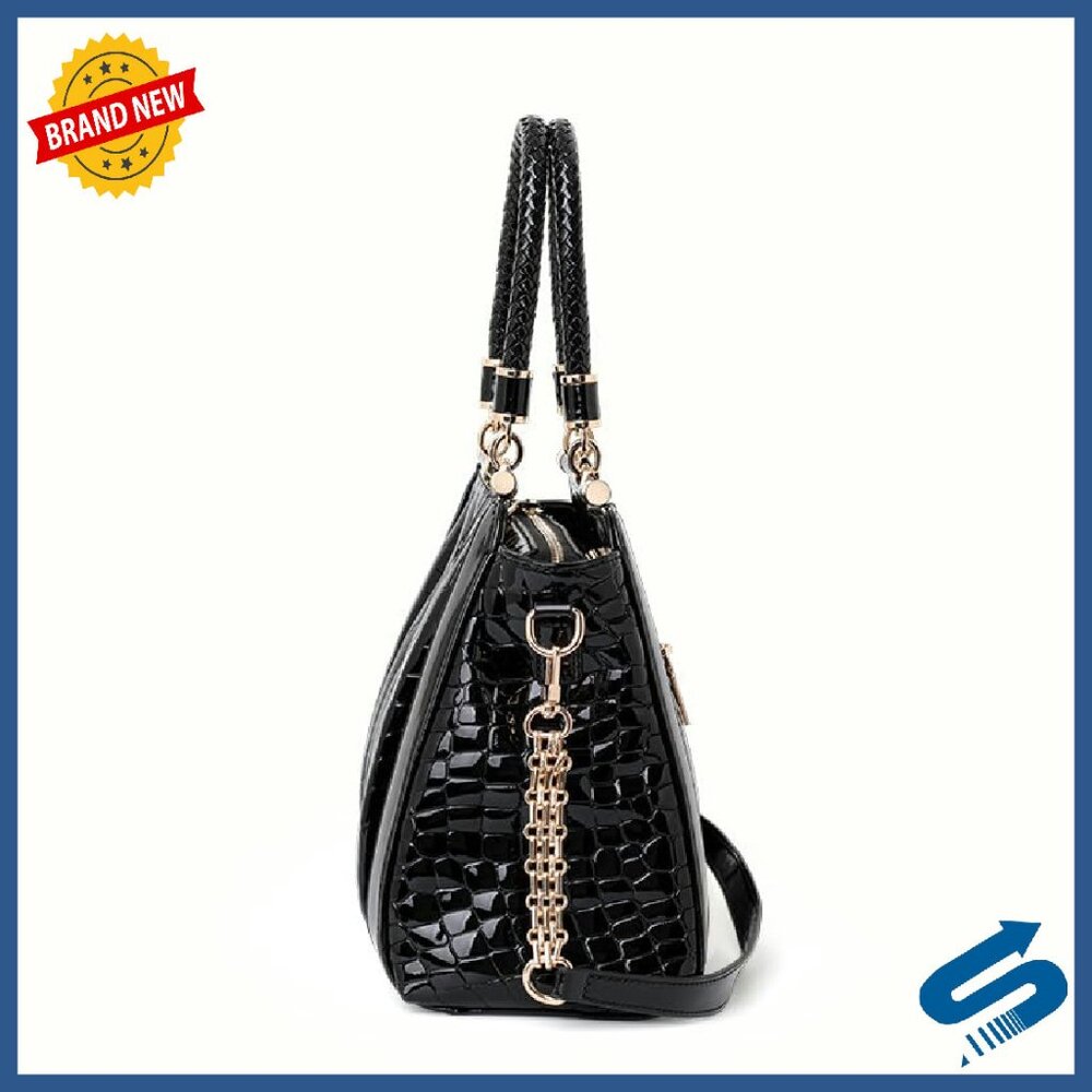 Large Capacity Crocodile Pattern Shoulder Bag wit… - image 7